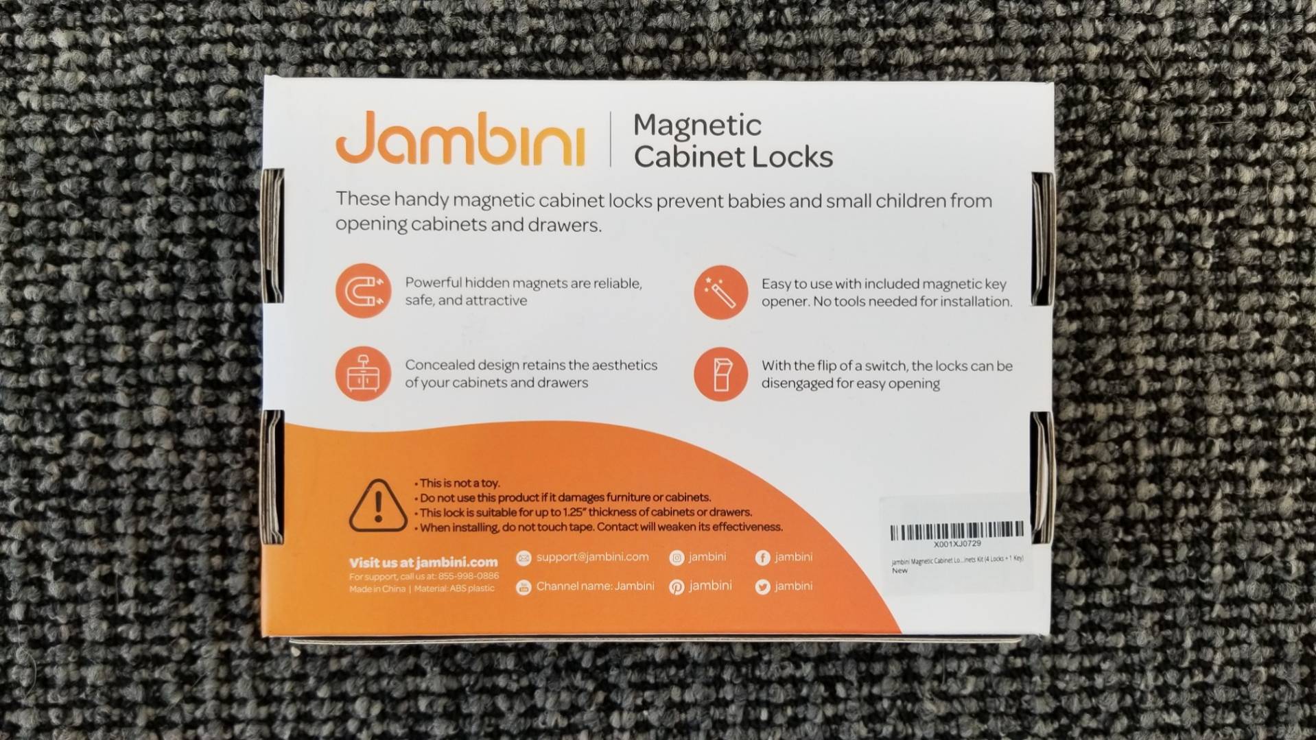 Jambini magnetic clearance cabinet locks